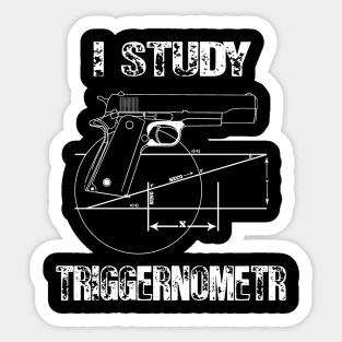 I Study Triggernometry gun Sticker